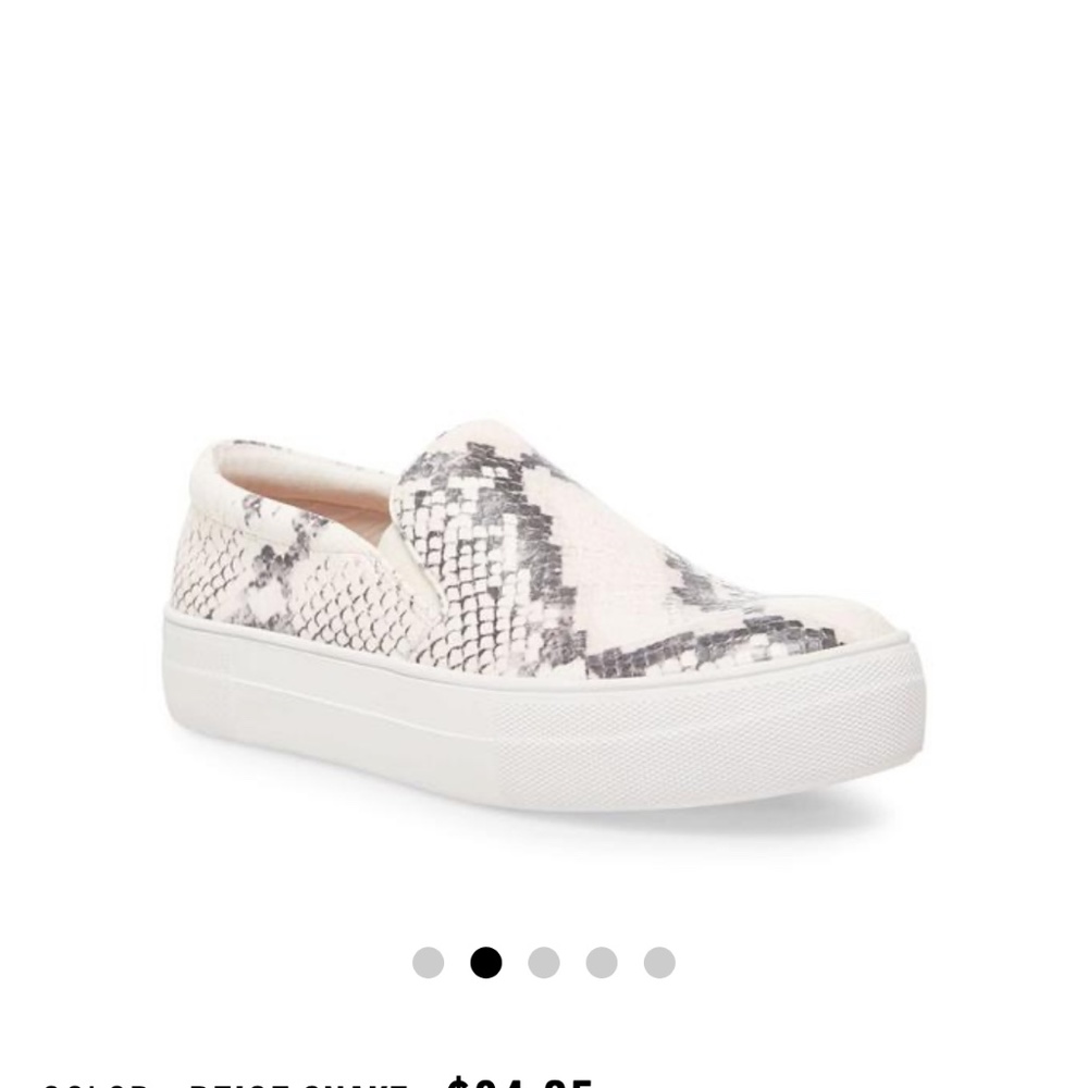 Steve Madden Gills Beige Snake Slip-on Sneakers